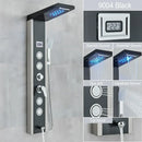 GobekUsa Black LED Waterfall Rain Shower Panel Faucet Set with Massage Jets