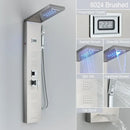 GobekUsa Black LED Waterfall Rain Shower Panel Faucet Set with Massage Jets