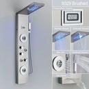GobekUsa Black LED Waterfall Rain Shower Panel Faucet Set with Massage Jets