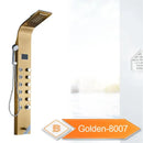GobekUsa Black LED Waterfall Rain Shower Panel with Massage Sprayer and Bidet Tap