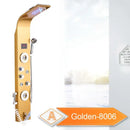 GobekUsa Black LED Waterfall Rain Shower Panel with Massage Sprayer and Bidet Tap