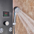 GobekUsa Black LED Waterfall Rain Shower Panel with Massage Sprayer and Bidet Tap