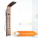GobekUsa Black LED Waterfall Rain Shower Panel with Massage Sprayer and Bidet Tap