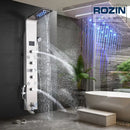 GobekUsa Black LED Waterfall Rain Shower Panel with Massage Sprayer and Bidet Tap