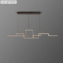 GobekUsa Black Line Art Metal Hanging Lamp - Simplistic LED Island Lighting for Dining Room
