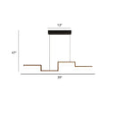 GobekUsa Black Line Art Metal Hanging Lamp - Simplistic LED Island Lighting for Dining Room