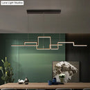 GobekUsa Black Line Art Metal Hanging Lamp - Simplistic LED Island Lighting for Dining Room