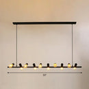 GobekUsa Black Linear Island Pendant Light with Exposed Bulb Design - Perfect for Restaurants and Lofts