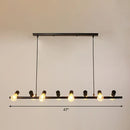 GobekUsa Black Linear Island Pendant Light with Exposed Bulb Design - Perfect for Restaurants and Lofts