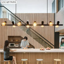 GobekUsa Black Linear Island Pendant Light with Exposed Bulb Design - Perfect for Restaurants and Lofts