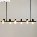 GobekUsa Black Linear Island Pendant Light with Exposed Bulb Design - Perfect for Restaurants and Lofts