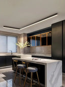 GobekUsa Black Linear LED Ceiling Lamp for Living Room, Aisle, Dining Room