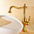 GobekUsa Black Long Neck Kitchen Faucet with Rotating Spout - Deck Mounted Mixer Tap