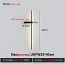 GobekUsa Black Long Strip Wall Lamp - Modern Minimalist Bedroom Living Room TV Wall Light