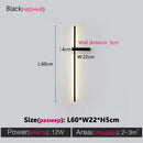 GobekUsa Black Long Strip Wall Lamp - Modern Minimalist Bedroom Living Room TV Wall Light