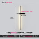 GobekUsa Black Long Strip Wall Lamp - Modern Minimalist Bedroom Living Room TV Wall Light