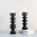 GobekUsa Black Marble Candle Holder for Elegant Table Centerpieces