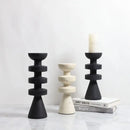 GobekUsa Black Marble Candle Holder, Modern Yellow Stone Candle Holder