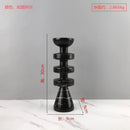 GobekUsa Black Marble Candle Holder, Modern Yellow Stone Candle Holder