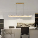 GobekUsa Black Marble Pendant Chandelier - Modern Long Design for Home Decor