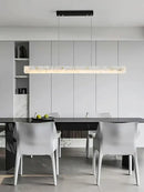 GobekUsa Black Marble Pendant Chandelier - Modern Long Design for Home Decor