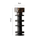 GobekUsa Black Marble Pillar Candlestick for Elegant Table Centerpieces
