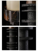 GobekUsa Black Marble Pillar Candlestick for Elegant Table Centerpieces