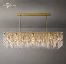 GobekUsa Black Marignan K9 Crystal Rectangular Chandelier for Living Dining Room