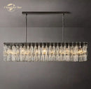 GobekUsa Black Marignan K9 Crystal Rectangular Chandelier for Living Dining Room