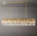 GobekUsa Black Marignan K9 Crystal Rectangular Chandelier for Living Dining Room