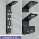 GobekUsa Black Massage Jet Rainfall Shower Panel with Temperature Display 5 Modes
