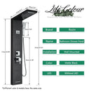 GobekUsa Black Massage Jet Rainfall Shower Panel with Temperature Display 5 Modes