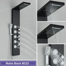 GobekUsa Black Massage Jet Rainfall Shower Panel with Temperature Display 5 Modes