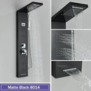 GobekUsa Black Massage Jet Rainfall Shower Panel with Temperature Display 5 Modes