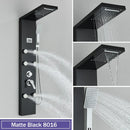 GobekUsa Black Massage Jet Rainfall Shower Panel with Temperature Display 5 Modes