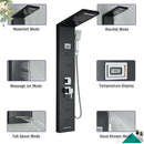 GobekUsa Black Massage Jet Rainfall Shower Panel with Temperature Display 5 Modes