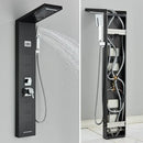 GobekUsa Black Massage Jet Rainfall Shower Panel with Temperature Display 5 Modes
