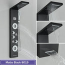 GobekUsa Black Massage Jet Rainfall Shower Panel with Temperature Display 5 Modes
