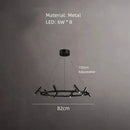 GobekUsa Black Metal Chandelier: Minimalist Hanging Light for Dining Room, Kitchen, Bedroom.