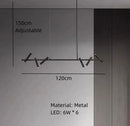 GobekUsa Black Metal Chandelier: Minimalist Hanging Light for Dining Room, Kitchen, Bedroom.