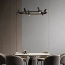 GobekUsa Black Metal Chandelier: Minimalist Hanging Light for Dining Room, Kitchen, Bedroom.