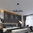 GobekUsa Black Metal Chandelier: Minimalist Hanging Light for Dining Room, Kitchen, Bedroom.