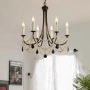 GobekUsa Black Metal Led Candle Chandelier Pendant Lights for Chic Home Decor