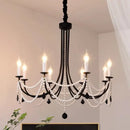 GobekUsa Black Metal Led Candle Chandelier Pendant Lights for Chic Home Decor