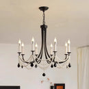 GobekUsa Black Metal Led Candle Chandelier Pendant Lights for Chic Home Decor