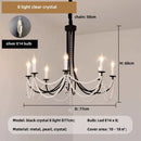 GobekUsa Black Metal Led Candle Chandelier Pendant Lights for Chic Home Decor