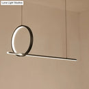 GobekUsa Black Metal LED Linear Pendant and Ring Island Light for Kitchen Ceiling