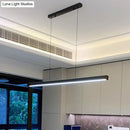 GobekUsa Black Metal Linear LED Pendant: Sleek Restaurant Island Light Fixture