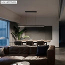 GobekUsa Black Metal Linear LED Pendant: Sleek Restaurant Island Light Fixture
