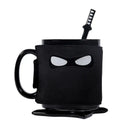 Decorbites black ninja mug with sword stirrer kitchen novelty cup by Decorbites